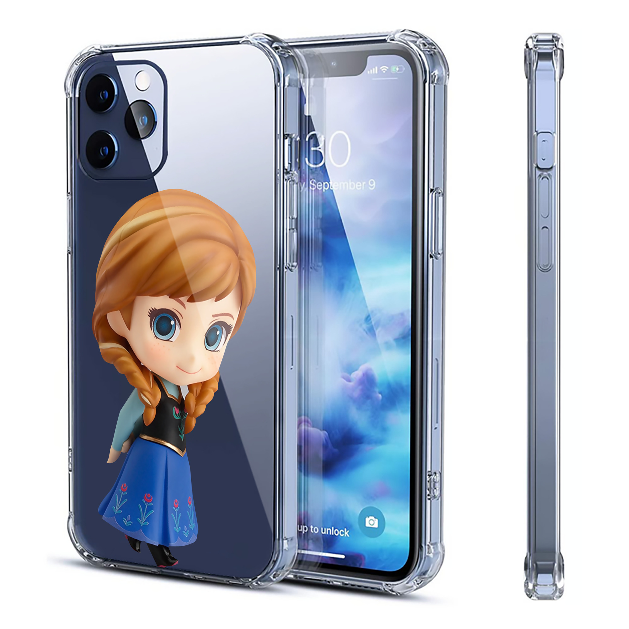 （画像用） アナと雪の女王 アンナ エルサ Frozen Anna Elsa 【iPhone 12シリーズ対応】透明スマホケース（クリアソフトケース）